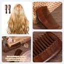 2 Pcs Sandalwood Comb Set Wide and Fine Tooth Comb Wooden Detangling Anti-static Natural Wood Combs Green Handmade Sandalwood Combs for Women Men Straight Curly Dry Wet Hair