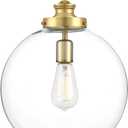 Penn Collection 1-Light Clear Glass Farmhouse Pendant Light Natural Brass