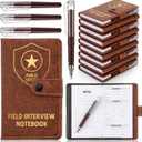 Ctosree 20 Pcs Police Appreciation Gifts Public Safety Field Interview Notebooks with Ballpoint Pen Police Academy Graduation Gifts for Law Enforcement Polices Officer Security Personnel (Brown)