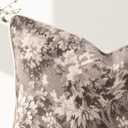 Pack of 2 Vintage Floral Throw Pillow Covers 18x18 Tapestry Chenille Soft Decorative Farmhouse Square Accent Pillow Cases for Couch Bedroom Living Room Home Decor, Grey