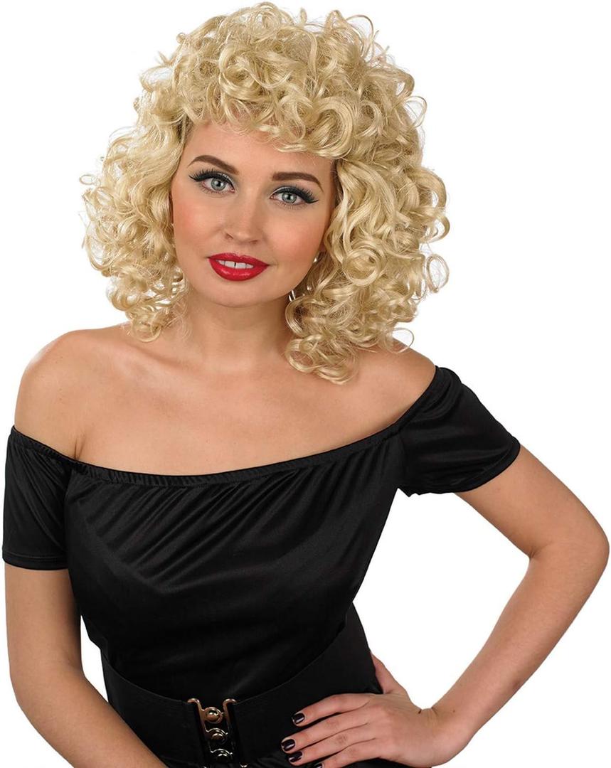 fun shack Blonde Bob Curly Wig, Platinum Short Curly Hair Wig for Women, Perfect for Parties and Events, One Size