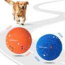 2 Pack Interactive Dog Balls - Auto Moving Bouncing Vibrating Washable Dog Toys for Large Medium Dogs, Type-C Rechargeable, Blue and Orange, Ripple Pattern