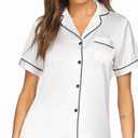 Ekouaer Teddy Tops with Shorts Satin Pajama Set XL