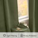 MIULEE Faux Linen Curtains 84 Inch Length 2 Panels Natural Olive Green Semi Sheer Curtain with Back Tab Rod Pocket, Light Filtering Window Privacy Burlap Drapes for Living Room Bedroom 42W x 84L