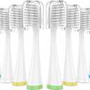 Sensitive Gum Care Replacement Brush Heads for Waterpik Complete Care 5.0/9.0 (CC-01/WP-861), STRB-3WW, Ultra Soft Bristles with Cover, Sonic Electric Tooth Brush Refill Heads (8-Pack, White)