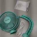 Gaiatop Mini Portable Stroller Fan, Battery Operated Small Clip on, Detachable 3 Speed Rechargeable, 360 Rotate Flexible Tripod Better Cooling for Car Seat Crib Treadmill Travel Green