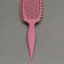 Curl Defining Brush, Vented Curly Hair Brush for Effortlessly Detangling Shaping and Styling, Candy Brush for Wet or Dry Hair Types for Women and Girl, Defining with Side Gear, Reduces Frizz (Pink)