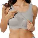 ZeroBound Built in Shelf Bra Crop Tank Tops for Women Scoop Neck Henley Button Sleeveless Casual Basic Tee Shirt Outfits