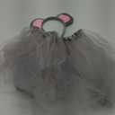 Kirei Sui Kids Girls Child Gray White Mouse Ears Headband & Tutu Costume