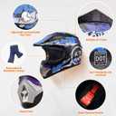 OUMURS DOT Adult ATV Dirt Bike Helmet with Goggles Gloves & Mask Adjustable Sun Visor Motorcycle Adult Helmet Off-Road Motocross Downhill Moped MX for Unisex-Adult OUMURS 125A-Blue, M 
