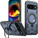 Magnetic Designed for Google Pixel 9/9 Pro Case with Ring Stand, Compatible with Magsafe Rotating Kickstand Slim for Men Protective Phone Case for Pixel 9/9 Pro Blue