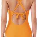 Women's Standard Tori One Piece Swimsuit, Plunge Neck, Twist-Front Waist, Bathing Suits (XL)