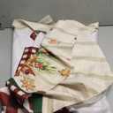 Swag Valances for Kitchen 3PCS, Christmas Hot Cocoa Cotton Candy Gingerbread Man Pole Pocket 1 Swag Valance and 2 Tiers Small Windows Treatment Curtain Panel Set for Cafe Bathroom Dining Room