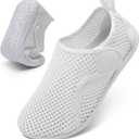 XIHALOOK Water Shoes for Women Men Quick Dry Lightweight Aqua Barefoot for Beach Swim Pool Surf Yoga Sports (White)