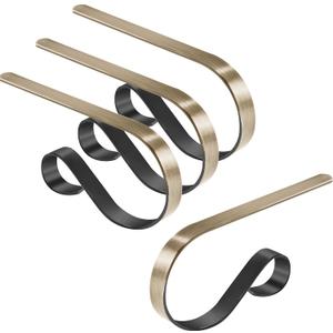 Christmas Stocking Holder Hanger,4 Pack Adjustable Stocking Holders for Mantle and Fireplace Metal Decoration for Xmas Holiday Party