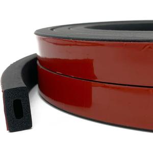 Rectangular Foam Rubber Seal Strip, Self-Adhesive Rubber Weather Stripping, Rubber Gasket for for Auto, Boat, Garage Door/Window, Machinery and More, W:0.75" x H:0.39", L:26Ft