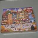Jigsaw Puzzles for Adults 1000 Pieces, Autumn Village Town 1000pc Puzzle, 1:1 Poster, Vibrant Street with Cafe, Bakery & Hotel Kuma (Autumn Tale Town), 28 *20 inch