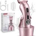 Electric Razor for Women for Legs Bikini Trimmer Electric Shaver for Women Underarm Public Hairs Rechargeable Womens Shaver Wet Dry Use Painless Cordless with Detachable Head (Pinkish)