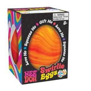 Schylling NeeDoh Swirlie Egg - Sensory Squeeze Toy - Satisfying Dough Filling - 2.5" Tall - Color May Vary (Pack of 1)