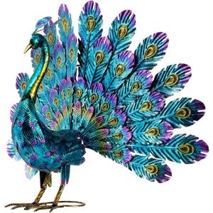 Alpine Corporation 23" Tall Outdoor Metallic Peacock Tail Spread Yard Statue, Vibrant Garden Sculpture for Patio, Lawn, or Entryway, Multicolor