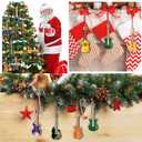 Civaner 36 Pcs Christmas Guitar Ornaments Wooden Guitar Xmas Musical Ornaments Mini Instrument Crafts for Holiday Christmas Tree Decoration