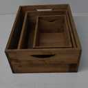 TIMRIS Set of 3 Rustic Distressed Wood Nesting Crates, Farmhouse Decorative Wooden Storage Boxes, Vintage Reclaimed Wood Baskets for Display (Natural)