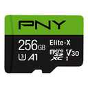 PNY 256GB Elite-X Class 10 U3 V30 microSDXC Flash Memory Card - 100MB/s, Class 10, U3, V30, A1, 4K UHD, Full HD, UHS-I, Micro SD