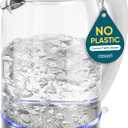 Cosori Electric Kettle, No Plastic Contact With Water, Wide Mouth For Easy Cleaning, Auto Shut Off, 1.7L Tea Kettle & Hot Water Boiler, Water Heater & Teapot, Borosilicate Glass, White, 1500W