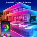 FBZ 60Ft Outdoor Waterproof LED Strip Lights,Music Sync RGB IP65 Led Lights with App Control and Remote,Color Changing Waterproof Led Rope Lights for Outdoor,Balcony,Roof,Garden,Stairs Party (60FT)