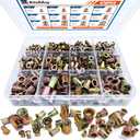 Rivet Nut Kit, 470Pcs SAE & Metric UNC Rivet Nut, Zinc Plated Carbon Steel Rivnut Threaded Inserts Assortment Set Nutserts, Sizes 6-32 8-32 10-24 1/4"-20 5/16"-18 3/8"-16 M3 M4 M5 M6 M8 M10