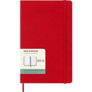 Moleskine Classic 18 Month 2025-2026 Weekly Planner, Hard Cover, Large (5" x 8.25"), Scarlet Red, 208 pages