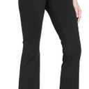 baleaf Women's Yoga Dress Pants Stretchy Work Slacks Business Casual Straight Leg/Bootcut Pull on Trousers w 4 Pockets, Black, Size S