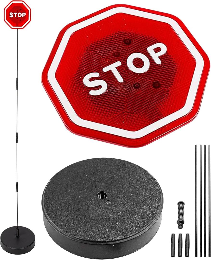 Garage Parking Aid,Garage Stopper for Parking Car,LED Flashing Stop Sign,Car Accessories Warning Adjustable Height Parking Assistant Stop Indicator Sensors for Vehicles,Fits RV,SUV, Cars