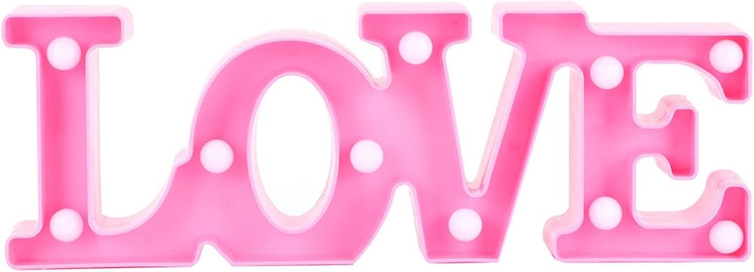 Love Light up Sign, Valentines Decorations Love LED Light Sign Love Letter Love Valentines Day Decorations for The Home(Pink)