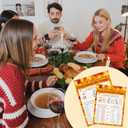 Thanksgiving Fall Game Card Set 3-in-1  Autumn Leaves & Maple Design  Includes 20 x 6" x 8" Cards + 1 x 4" x 6" Answer Card  Perfect for Turkey Day Parties & Family Activities - A05