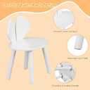 VECELO Activity Table and 2 Chair Set, Wooden Playroom Furniture, Modern Design, Compact Size, Easy Assembly, Matte White