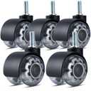 2 Office Chair Caster with M10 x 25 Threaded Stem Heavy-Duty Smooth Rolling Safe for All Floors Silent and Durable Replacement for Home and Office Chairs