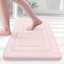 Arotive Memory Foam Bathroom Rug Mat 24x16, Ultra Soft and Absorbent Bath Mat, Machine Wash Dry, Comfortable Bath Rug Carpet for Bathroom Floor, Tub and Shower, Pink