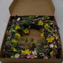 Decor Wreath,24" Daisy and Lavender Wreath,Beautiful Artificial Spring and Summer Wreath Front Door or Home Decoration