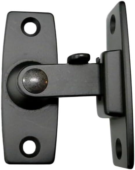 QCAA 2.5" Heavy Forged Solid Brass Door Latch, 90 Degree Right Angle Door Latch Buckle for Doors & Windows, Matte Black, 1 Pack, Made in Taiwan