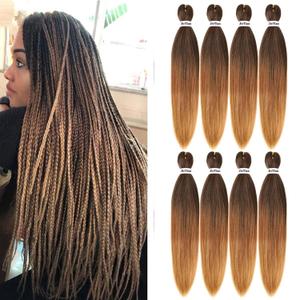 Liang Dian Pre Stretched Braiding Hair Ombre 36 Inch 8 Packs Synthetic Crochet Braids Hot Water Setting Professional Soft Yaki Texture Synthetic Hair Extensions(36 Inch 1B/30/27) (1B/30/27(Omber Brown to Golden Blonde))