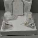 Roman 133013 Nativity Silver Dot White with Triptych Backdrop,11.25 inch