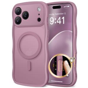 Dasku for iPhone 17 Pro Max Case for Women Girls, Compatible with Magsafe[Military-Grade Full Camera Protection] Magnetic Wave Translucent Matte Shockproof Phone Case for 17 Pro Max Cover  