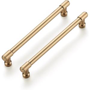 Ravinte 20 Pack 6-1/4 Inch Hole Center Solid Kitchen Cabinet Handles Champagne Bronze Dresser Pulls Cabinet Drawer Pulls for Kitchen Cupboard Hardware