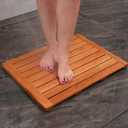Utoplike (24"x18") Teak Wood Bath Mat, Shower Mats for Bathroom, Large for Spa Home or Outdoor