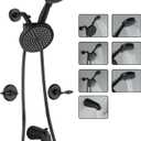 LIWEIKE Matte Black 2 Handle Shower Faucet Set, Wall Mount Two Handle Shower Faucet with Tub Spout Rough-in Brass Valve Shower Faucet Set 2 Knobs