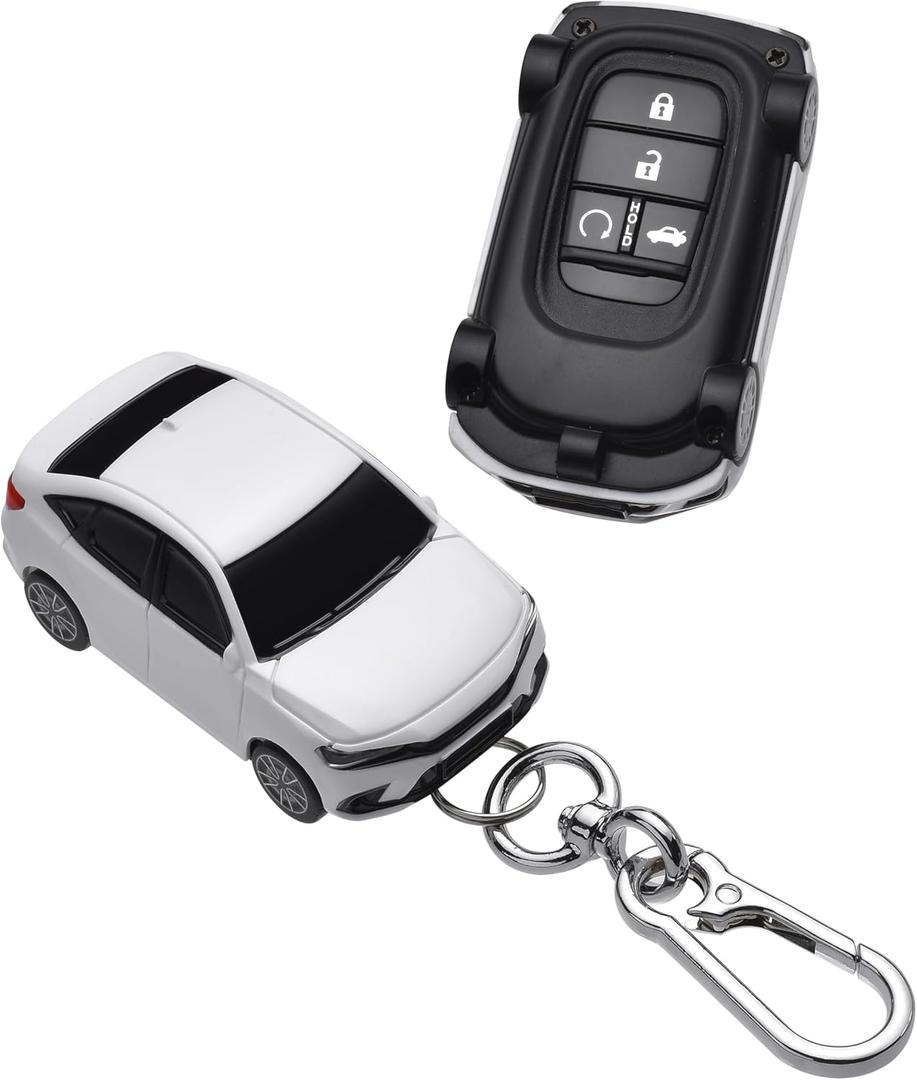 for Honda 2022 2023 2024 CR-V Civic Accord HR-V Pilot Key Fob Cover, Compatible with 2/3/4/5 Buttons Smart Remote Key - White B11