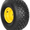 AR-PRO 20x8.00-8 Rear Tire and Wheel Assembly, 4-Ply Tubeless Turf Tire with 3/4" Borehole, 3.5" Offset Hub, 3/16" Keyway Compatible with John Deere Riding Lawn Mowers & Garden Tractors