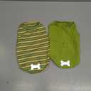 KYEESE 2Pack Dog Shirts Striped T Shirt Soft Tee for Small Dogs Cotton Tank Top Lightweight Sleeveless Vest Dog Clothes, Small,Green+Striped