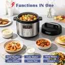 Fullwill 6QT Electric Pressure Cooker, 9-in-1 Multi-Use Programmable Pressure Cooker with Slow Cook, Rice Cook, Steamer, Sauté, Yogurt Maker, Food Warmer, Foodie Helper